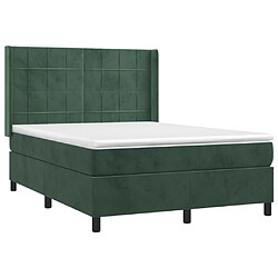 Avis vidaXL Sommier à lattes de lit matelas et LED Vert foncé 140x200 cm