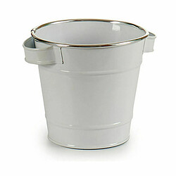 Ibergarden Cache-pot Seau Blanc Argenté Zinc 19,5 x 14,5 x 16,5 cm (24 Unités)