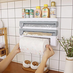 Avis Universal Porte-serviettes en papier mural Organisateur de cuisine Distributeur de film anticorrosif Étagère de stockage de bouteilles de sauce Stockage papier mural en rouleau | Porte-papier (bleu)