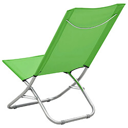 Acheter vidaXL Chaises de plage pliables lot de 2 Vert Tissu