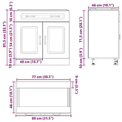 vidaXL Armoire de cuisine Kalmar chêne marron bois d'ingénierie pas cher