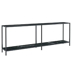 vidaXL Table console Noir 220x35x75,5 cm Verre trempé