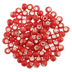 100pcs 6mm ceramiques en vrac en vrac charmes pour les bijoux diy faisant rouge