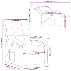 vidaXL Fauteuil de massage inclinable Gris foncé Tissu pas cher