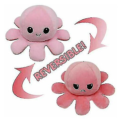 Universal Amusant double face flip réversible poulpe mignon animal en peluche (rose clair)