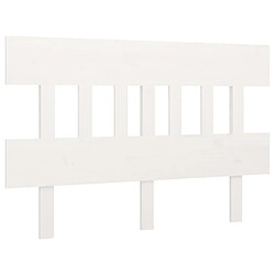 Maison Chic Tête de lit scandinave,Meuble de chambre Blanc 123,5x3x81 cm Bois massif de pin -MN70232