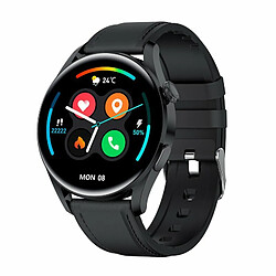 T33S Montre Intelligente Bluetooth Appel Pression Artérielle Surveillance De L'Oxygène Dans Le Sang Smartwatch Cuir Noir