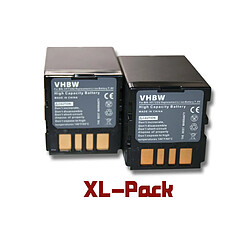 Vhbw 2 batteries 2200mAh pour caméscope JVC GR-D239, GR-D240, GR-D240E, GR-D240EG, GR-D240EX, GR-D245, GR-D245E, GR-D245EG, GR-D247, GR-D250.