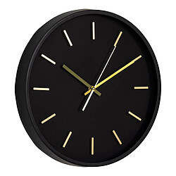 Avis EPIKASA Horloge Murale Kensington, Noir, Plastique, 4,5x35x35 cm