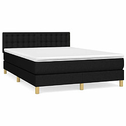 Maison Chic Lit Adulte - Lit simple Lit à sommier tapissier avec matelas moelleux - Meuble de Chambre - Noir 140x200 cm Tissu -MN45127