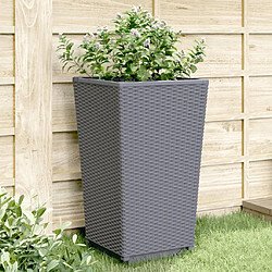 Maison Chic Lot de 2 Jardinières,Bac à fleurs - pot de fleur gris 32,5x32,5x57 cm polypropylène -GKD41425