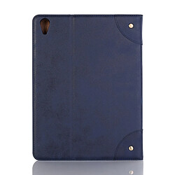 Avis Wewoo Housse Étui Coque en cuir PU à rabat horizontal de style rétro pour iPad Pro12,9 pouces 2018avec support et emplacements cartes et porte-monnaie bleu marine