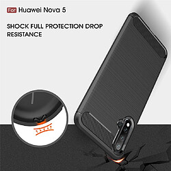 Acheter Wewoo Coque TPU en fibre de carbone à texture brossée pour Huawei Nova 5 rouge