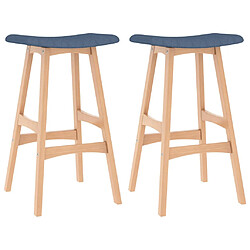 vidaXL Tabourets de bar lot de 2 bleu tissu