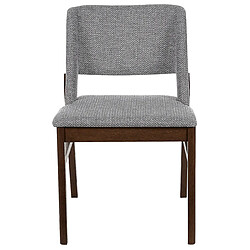 Acheter Beliani Chaise de salle à manger BELLA Set de 2 Tissu Bois foncé