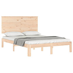 Acheter Maison Chic Cadre/structure de lit avec tête de lit pour adulte - Lit Moderne Chambre petit double bois massif -MN34481