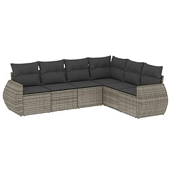 Maison Chic Salon de jardin 6 pcs avec coussins | Ensemble de Table et chaises | Mobilier d'Extérieur gris résine tressée -GKD60712