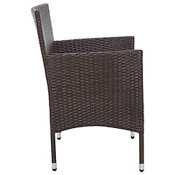 Acheter vidaXL Salon de jardin 4 pcs avec coussins Résine tressée Marron