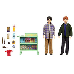 Mattel Harry Potter Poupées Articulées Harry et Ron à Bord du Poudlard avec Accessoires Multicolore pas cher