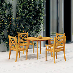 vidaXL Chaises à manger d'extérieur lot de 4 Bois d'acacia massif