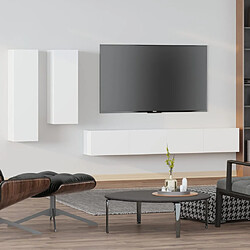 vidaXL Ensemble de meubles TV 4 pcs Blanc Bois d'ingénierie