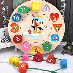 Universal Montessori Cartoon Animal Educational Wooden Geometry Geometry Clock Puzzles for Children 5+ (horloge