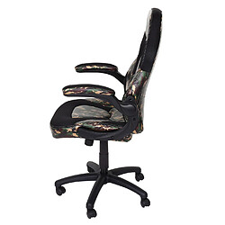 Avis Decoshop26 Chaise de bureau pivotante accoudoirs rabattables en PVC couleur camouflage noir 04_0006225