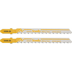 2 Lames de scies sauteuses, pour le travail du bois, DOWN CUT, HCS Queue à simple accroche KWB