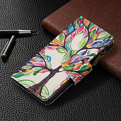 Etui en PU fermeture à glissière d'impression de modèle arbre colorisé pour votre Samsung Galaxy A51 SM-A515