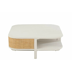 Avis Inside 75 Table basse RARY en bois exotique blanc et rotin naturel