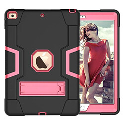 Coque en TPU combo anti-choc avec béquille noir/rose pour votre Apple iPad 10.2 (2019)