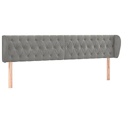 vidaXL Tête de lit avec oreilles Gris clair 203x23x78/88 cm Velours