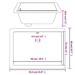 vidaXL Évier de salle de bain blanc rectangulaire céramique pas cher