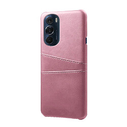 Coque en TPU + PU avec porte-cartes or rose pour votre Motorola Edge X30