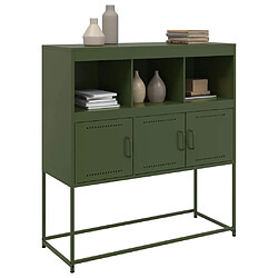 Avis vidaXL Buffet vert olive 100,5x39x107 cm acier