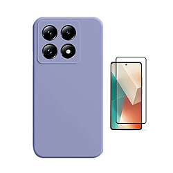 Kit De Film En Verre Trempé À Coque Complète 5D + Coque En Silicone Liquide Phonecare Pour Xiaomi 14T - Violet