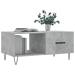 Avis Maison Chic Table basse,Table Console Table d'appoint, Table pour salon gris béton 90x50x40 cm bois d'ingénierie -MN48150