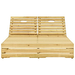 Maison Chic Chaise longue | Transat Bain de soleil double Bois de pin imprégné de vert -GKD46405