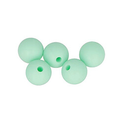 Artemio 5 perles silicone rondes - 10 mm - vert d'eau