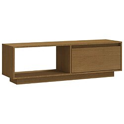 Maison Chic Meuble TV scandinave - Banc TV pour salon Marron miel 110x30x33,5 cm Bois de pin massif -MN74668