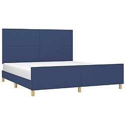 Avis Maison Chic Lit adulte - Cadre Structure de lit avec tête de lit Contemporain Bleu 180 x 200 cm Tissu -MN34108