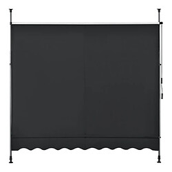 Store Banne Manuel Rétractable pour Terrasse Marquise Soleil de Balcon Auvent Téléscopique Hauteur et Inclinaison Réglable Sans Perçage Acier Polyester 150 x 120 x 200-300 cm Noir [pro.tec] pas cher