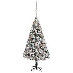 vidaXL Arbre de Noël artificiel pré-éclairé et boules LED vert 120 cm