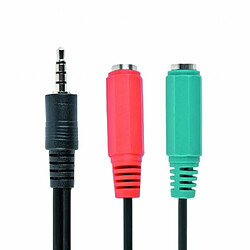 Adaptateur 2 Jack 3.5Mm Micro + Son vers Jack 3.5Mm - Noir