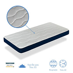 Acheter Dormalit Matelas bébé KALA 60X120 – Epaisseur 11 cm – Déhoussable – Mousse à mémoire double face et noyau perforée