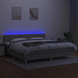 Avis vidaXL Sommier à lattes de lit matelas LED Gris clair 200x200 cm Tissu