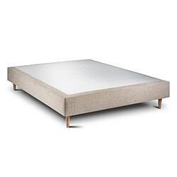 Sommeil de plomb Sommier Tapissier Tissu Beige brun 150x190 H35cm