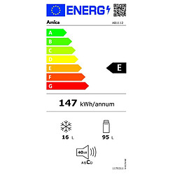 Réfrigérateur 1 porte intégrable à pantographe 111l - AB1112 - AMICA