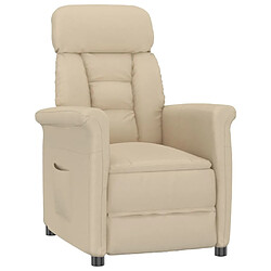 vidaXL Fauteuil inclinable Crème Similicuir daim