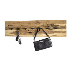 Avis Pegane Garderobe murale, Patère murale en bois coloris chêne huilé et métal noir - longueur 80 x profondeur 6 x hauteur 20 cm